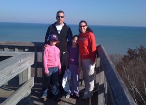 family family picture by lake